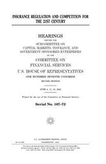 Insurance regulation and competition for the 21st century