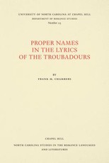 Proper Names in the Lyrics of the Troubadours