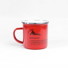Metalinis puodelis su stilingu užrašu „Mama“, raudonas, 300 ml