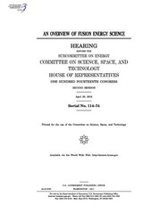 An overview of fusion energy science