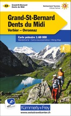Grand-St-Bernard - Dents du Midi, Verbiez, Ovronnaz Wanderkarte
