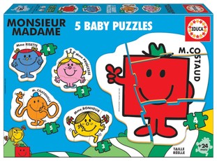 5 dėlionės (puzzle) 3+3+4+4+5 MONSIEUR MADAME 2-4metų