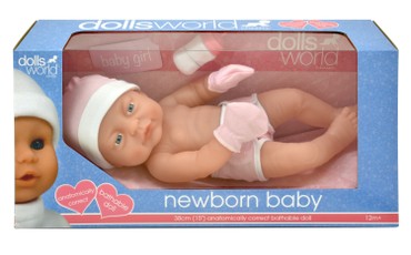 DOLLSWORLD Lėlytė kūdikis, mergaitė, 38 cm