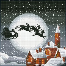 Deimantinė mozaika SANTA SLEIGH 30,50x30,50