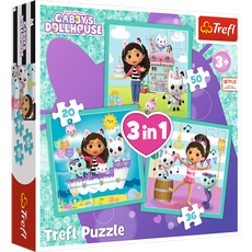TREFL GABBY´S DOLLHOUSE 3 dėlionių rinkinys TREFL GABBY´S DOLLHOUSE 3 dėlionių rinkinys