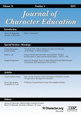 Journal of Character Education Volume 15 Number 1 2019