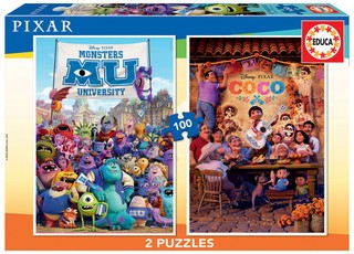 2 dėlionės (puzzle) 2x100 DISNEY PIXAR 6-8 metų