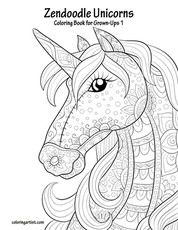 Zendoodle Unicorns Coloring Book for Grown-Ups 1