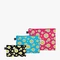 LOQI užsegamų krepšelių rinkinys „SMILEY Flowers Recycled Zip Pockets“