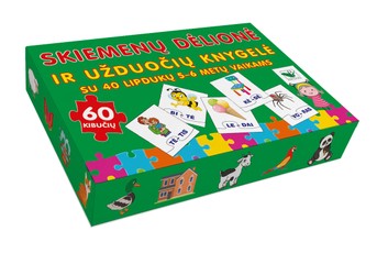 Skiemenų dėlionė ir užduočių knygelė su 40 lipdukų 5–6 metų vaikams