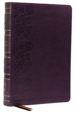 Nkjv, Single-Column Wide-Margin Reference Bible, Leathersoft, Purple, Red Letter, Thumb Indexed, Comfort Print