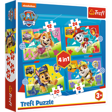 TREFL PAW PATROL 4 dėlionių rinkinys „Šuniukai-patruliai“ TREFL PAW PATROL 4 dėlionių rinkinys „Šuniukai-patruliai“
