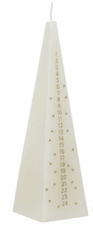 Advento žvakė „Snow White“, 21 cm, kreminė