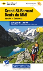 Grand-St-Bernard - Dents du Midi, Verbiez, Ovronnaz Wanderkarte
