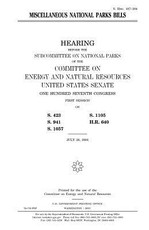 Miscellaneous national parks bills