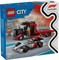 Bricks City 60493 – F1 ekspozicinis sunkvežimis su Audi F1 lenktyniniu automobiliu