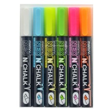 Kreidiniai markeriai Marvy „NEON Chalk Marker“, neoniniai, 6 vnt.