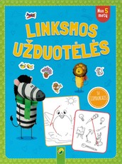 Linksmos užduotėlės su lipdukais (mėlyna)