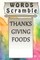 word scramble THANKSGIVING FOODS games brain