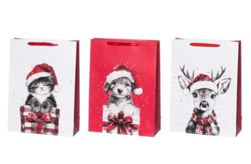 Kalėdinis dovanų maišelis „Gnome Animals“, 1 vnt., 31 x 12 x 42 cm