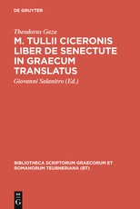 M. Tulli Ciceronis Liber de Senectute in Graecum Translatus