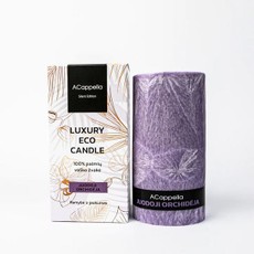 Rankų darbo 100% palmių vaško kvapni žvakė, „Juodoji orchidėja“, 16 cm Rankų darbo 100% palmių vaško kvapni žvakė, „Juodoji orchidėja“, 16 cm