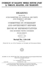 Oversight of ballistic missile defense (part I)