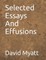 Selected Essays And Effusions