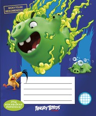 MOKYTOJAI REKOMENDUOJA: ypač kokybiško, nepergeriančio rašalo popieriaus  2–12 klasės sąsiuvinis langeliais, Angry Birds. Nr. 2 (12 l.)
