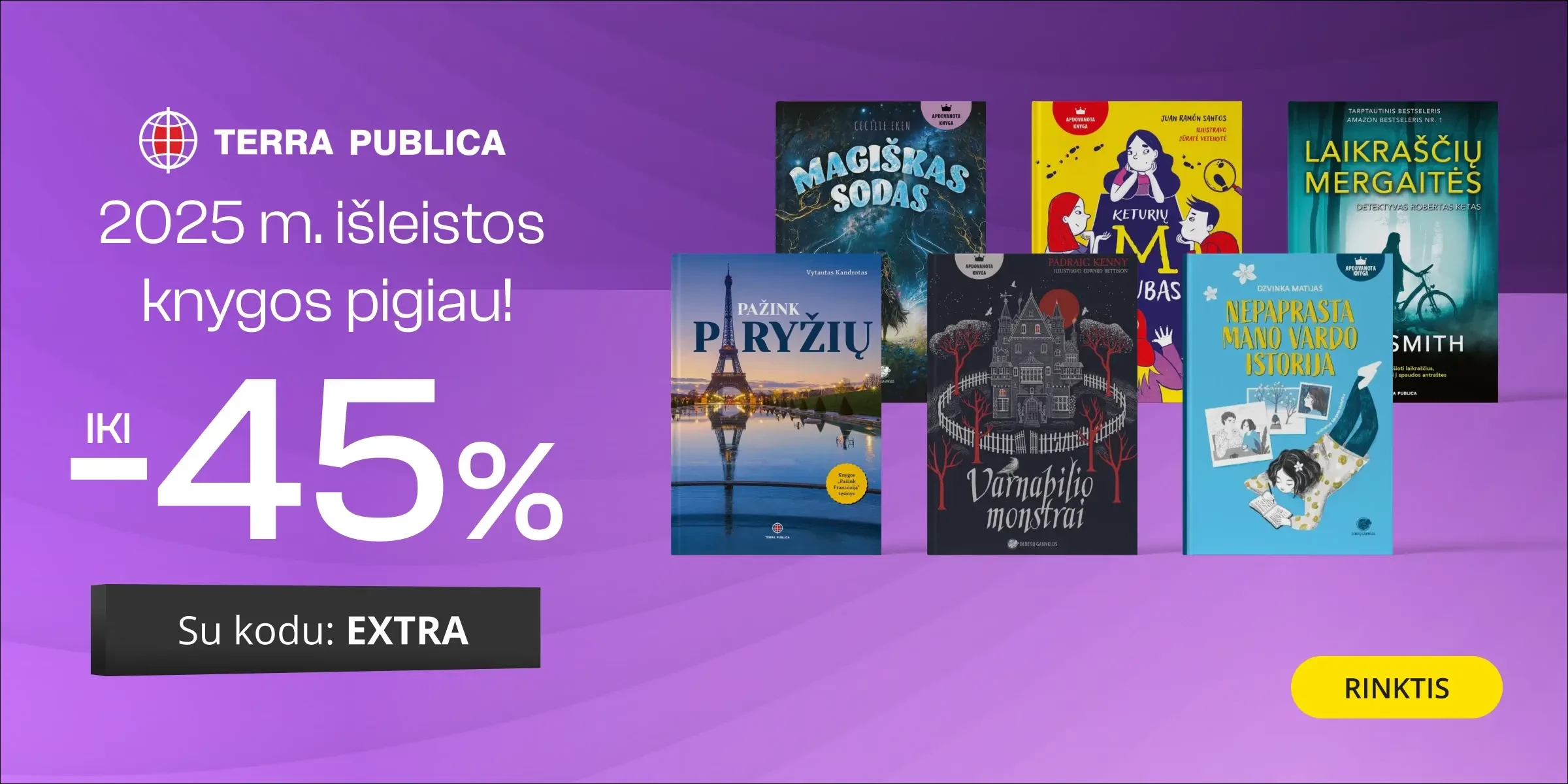 Atrinktoms leidyklos TERRA PUBLICA 2025 m. išleistoms knygoms iki - 45 % extra nuolaidos!