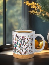 Riboto leidimo Knygos.lt puodelis su padėkliuku, 330 ml