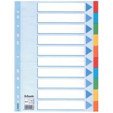 Skiriamieji lapai segtuvams kartoniniai A4 10 spalvų ESSELTE