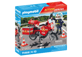 PLAYMOBIL ACTION HEROES Ugniagesių motociklas ir alyvos išsiliejimas 71466
