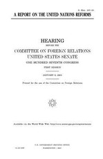 A report on the United Nations reforms