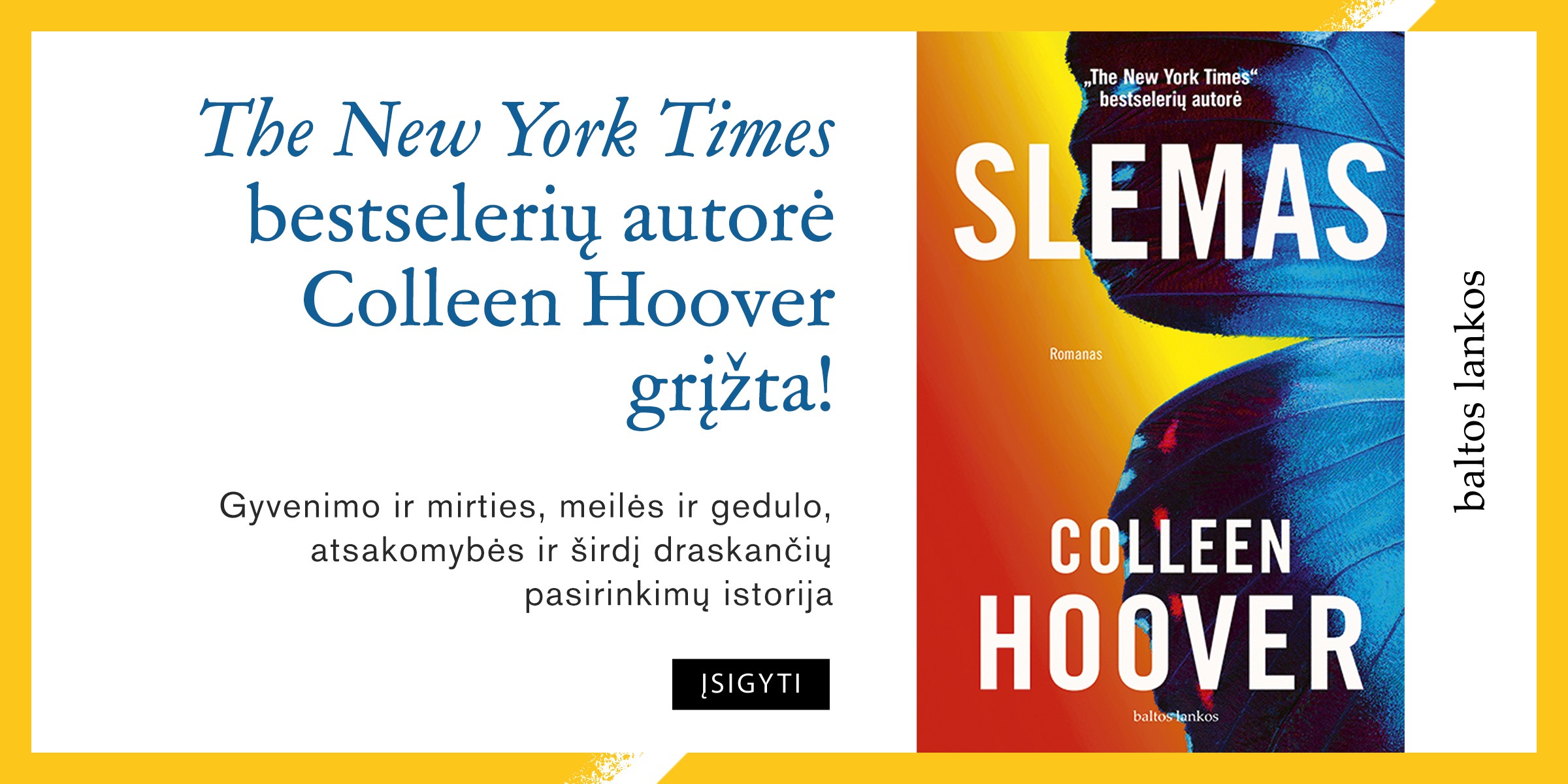 SLEMAS. Debiutinis Colleen Hoover romanas