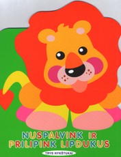 Nuspalvink ir lipink lipdukus. Liūtukas