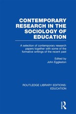 Contemporary Research in the Sociology of Education (RLE Edu