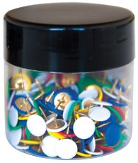 Smeigtukai spalvoti indelyje 300vnt.