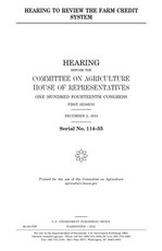 Hearing to review the Farm Credit System