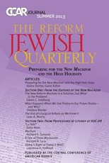 Preparing for the New Machzor - Ccar Journal, Summer 2013
