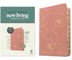NLT Large Print Thinline Center-Column Reference Bible, Filament Enabled (Leatherlike, Pink Gold Floral, Indexed, Red Letter)