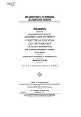 Discussion draft to modernize multiemployer pensions