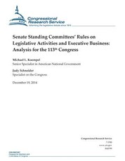 Senate Standing Committees' Rules on Legislative Activities and Executive Business