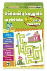 Užduočių knygelė su pieštuku 5–6 metų vaikams