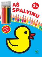 Aš spalvinu 2+. Su pieštukais ir lipdukais