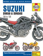 Suzuki SV650, SV650S, SV650SA & SV650A (99-08) Haynes Repair Manual