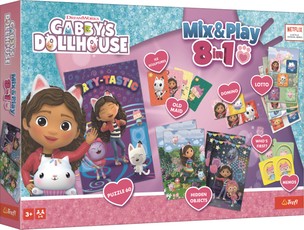 TREFL GABBY´S DOLLHOUSE 8in1 Mix&Play stalo žaidimų rinkinys Gabby’s Dollhouse
