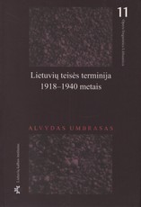 Lietuvių teisės terminija 1918 - 1940 metais