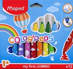 Flomasteriai Jumbo MAPED 12 sp.
