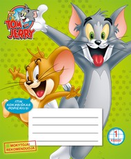 MOKYTOJAI REKOMENDUOJA: ypač kokybiško, nepergeriančio rašalo popieriaus sąsiuvinis langeliais TOM AND JERRY (1 klasei)